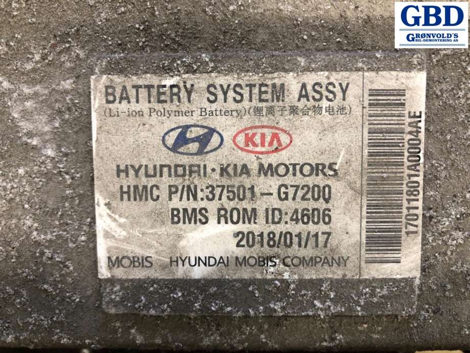 Hyundai Ioniq Electric, 2016-2019 (Fase 1) (37501G 7200)