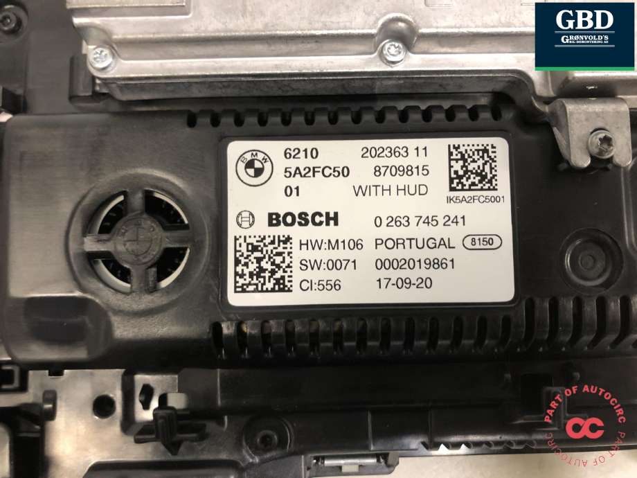 Instrumentpanel til BMW 5-Serie 2017-->> (G30/G31) (G30/G31) (BOSCH|62 10 5 B35 D79|62 10 5 A5A 9F3|6210 5A2FC50 01)