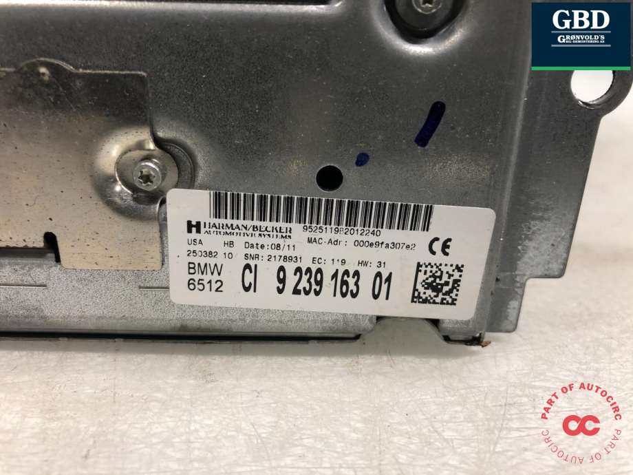 BMW X3, 2010-2017 (F25) (65 12 9 220 068|9 239 163 01)