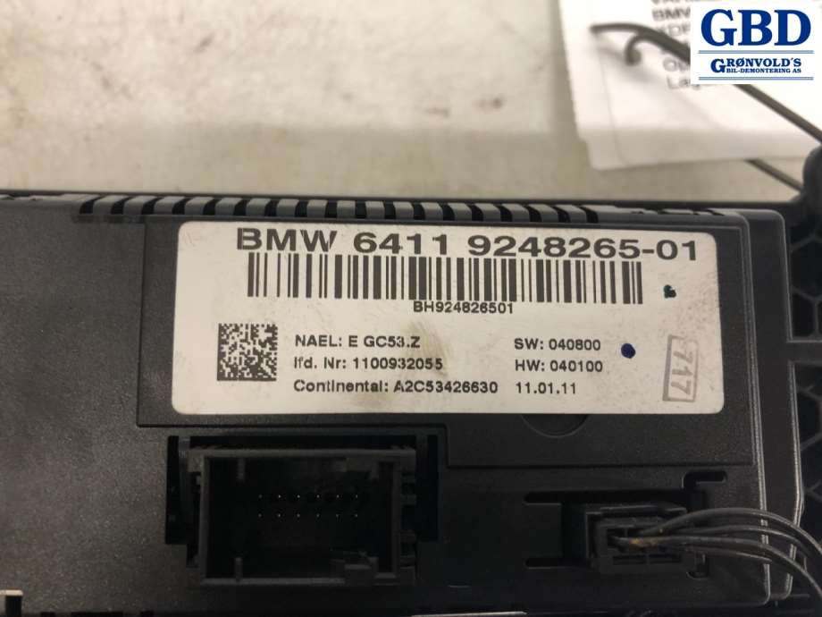 BMW X3, 2010-2017 (F25) (64 11 9 312 722|6411 9248265-01)