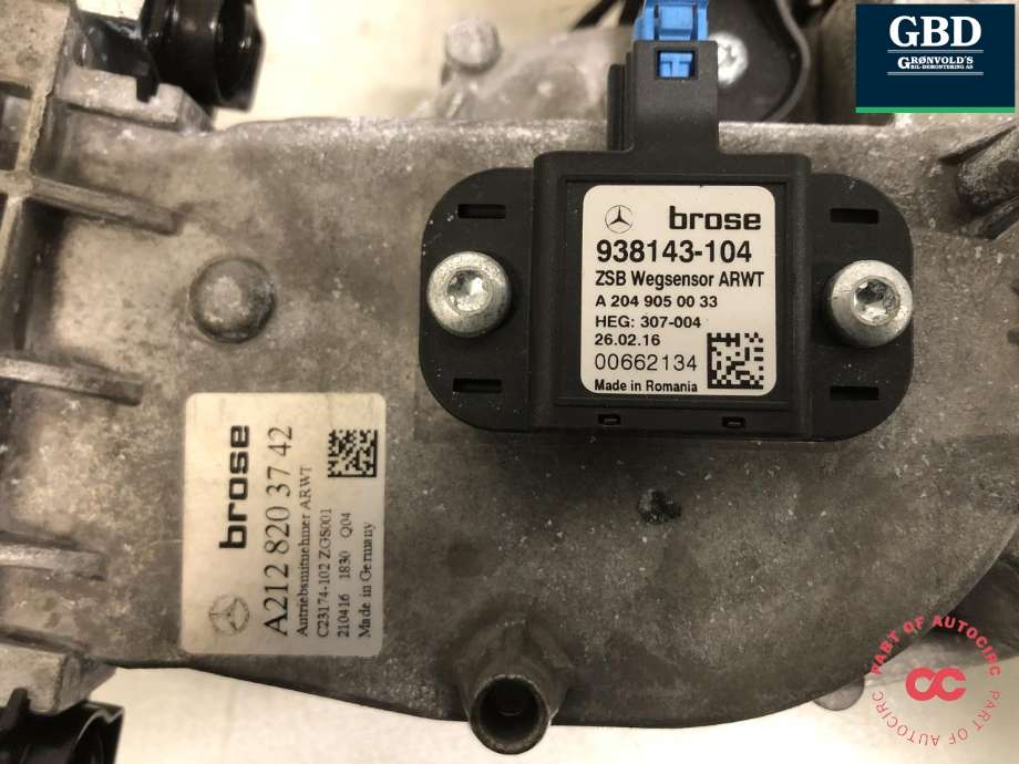 Baklukeåpner motor til Mercedes E-Klasse 2013-2016 (Fase 2) (W212) (W212) (BROSE - CONTINENTAL|A 212 900 99 16|A 212 900 99 16 80|A212 820 37 42)