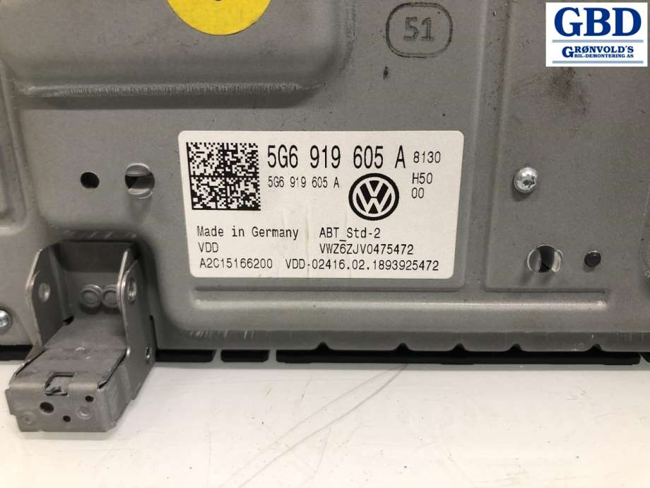 VW Golf VII, 2017-2020 (Fase 2) (5NN 919 605 A|5G6 919 605 A)