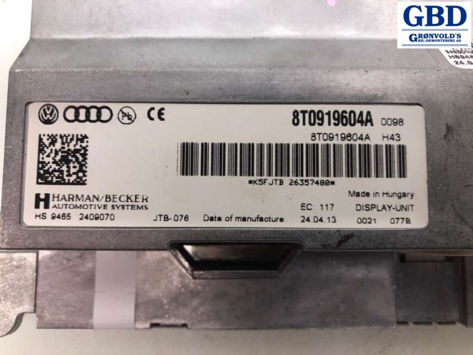 Audi Q5, 2012-2017 (Type I, Fase 2) (8T0 919 604 B|8T0 919 604 A)