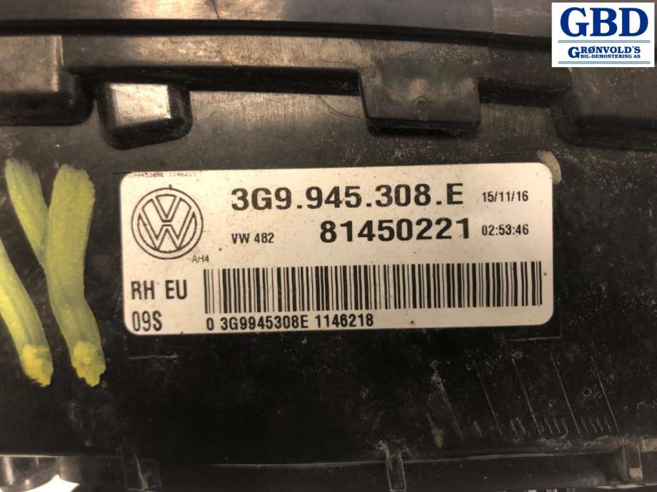 VW Passat, 2015-2019 (B8, Fase 1) (3G9 945 308 E)