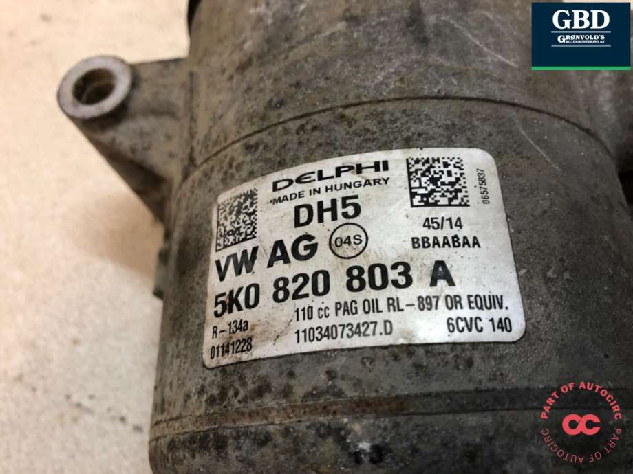VW Caddy, 2010-2015 (Type III, Fase 2) (SANDEN/ DELPHI|5K0 820 803 L|5K0 820 803)