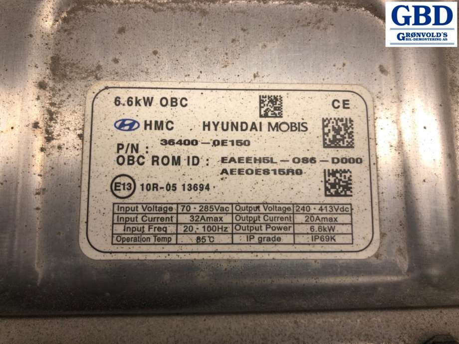 Hyundai Ioniq Electric, 2016-2019 (Fase 1) (36400 0E150)