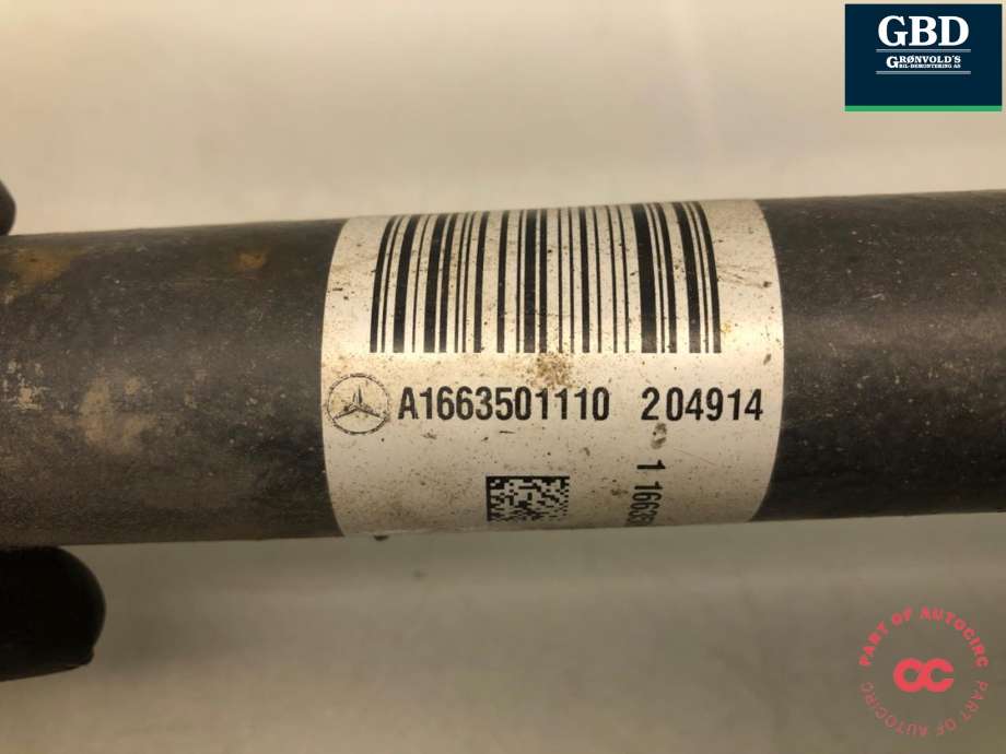Drivaksel venstre bak, diesel/automat til Mercedes GL 2012-2016 (Fase 1) (X166) (X166) (A 166 350 11 10|A 166 350 11 10 80|)