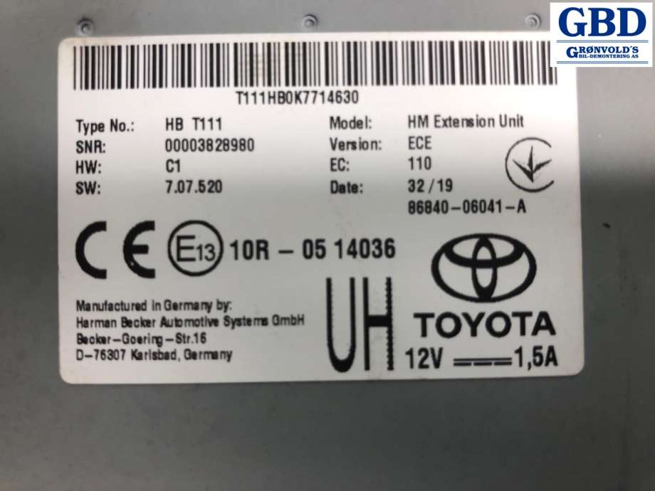 Toyota RAV4, 2019- (Type V) (8684006041|86840-06041)