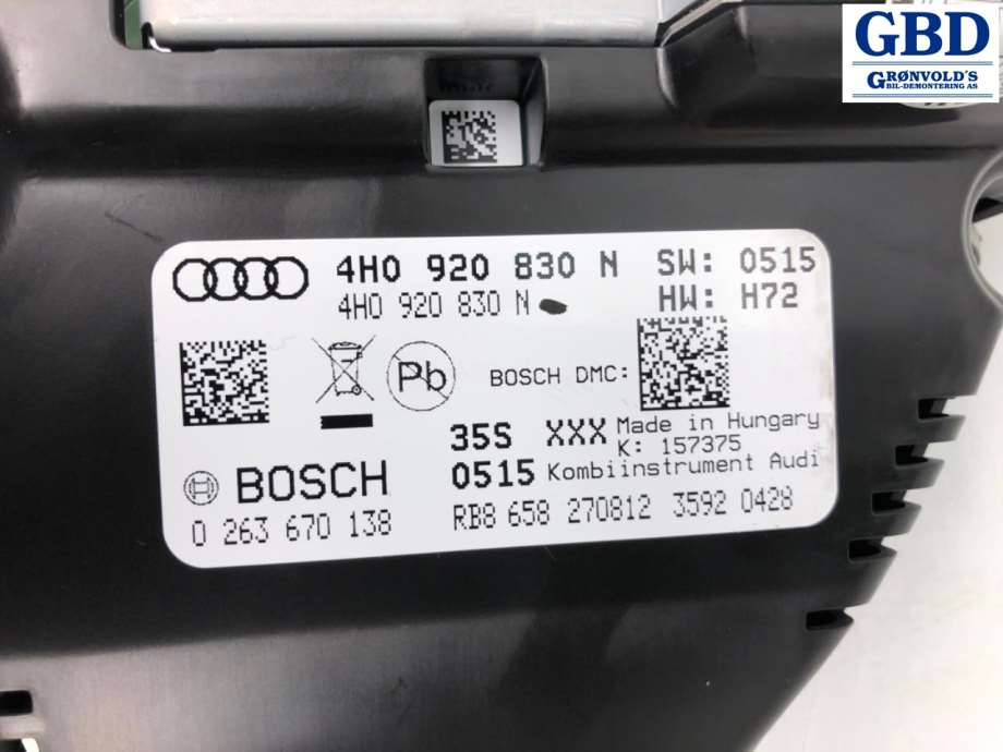 Audi S8, 2012-2017 (4H0 920 830 N|0263670138)