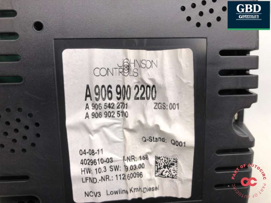 Instrumentpanel til Mercedes Sprinter 2006-2013 (Fase 1) (906) (906) (A 906 900 52 00|A 906 900 22 00| A 906 446 88 21|A 906 542 21 01| A 906 542 01 01)