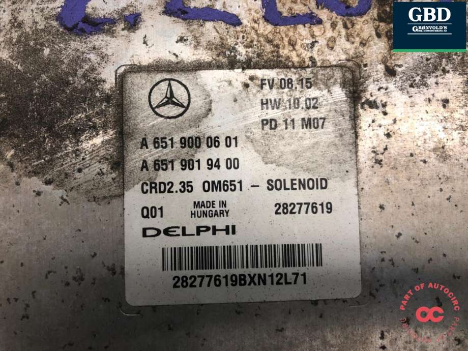 Styreenhet motor til Mercedes Sprinter 2006-2013 (Fase 1) (906) (906) (A 651 900 26 00|A 651 150 17 79|)