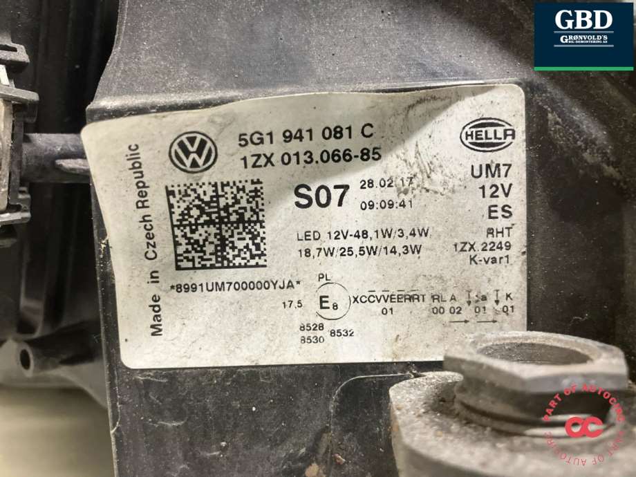 VW Golf VII, 2017-2020 (Fase 2) (5G1 941 113 C|5G1 941 081 C)