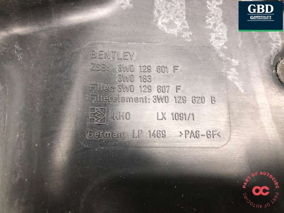 Luftfilterboks til Bentley Continental GT 2003-2011 (3W0 129 607 F|07D 906 461|0280218073)