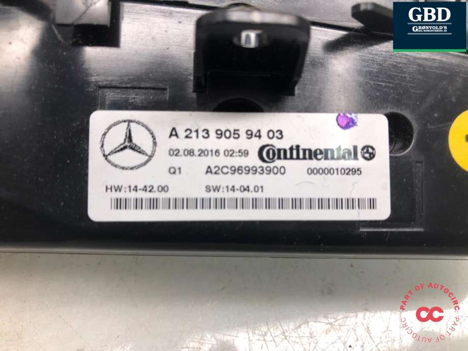 Varmeapparat betjening til Mercedes E-Klasse 2016-2023 (W213) (W213) (A 213 905 51 07|A 213 905 94 03|)