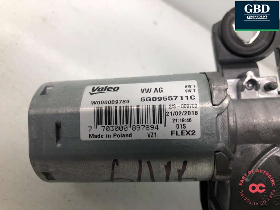 Viskermotor bakrute til VW Passat 2015-2019 (Fase 1) (B8) (B8) (5G0 955 711 D|5G0 955 711 C| 5G0 955 711 A|5G0 955 711)