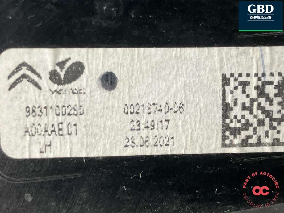 Baklykt venstre ytre til Citroën ë-C4 2020-->>  (98 311 002 80|00218740-06|)
