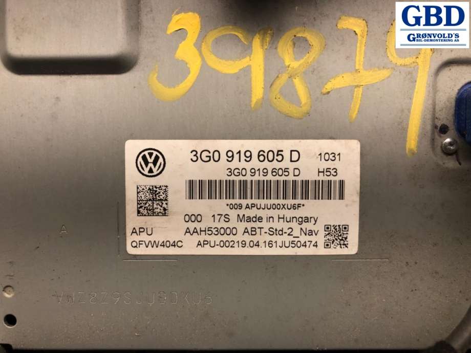 VW Passat, 2015-2019 (B8, Fase 1) (3G0 919 605 D)