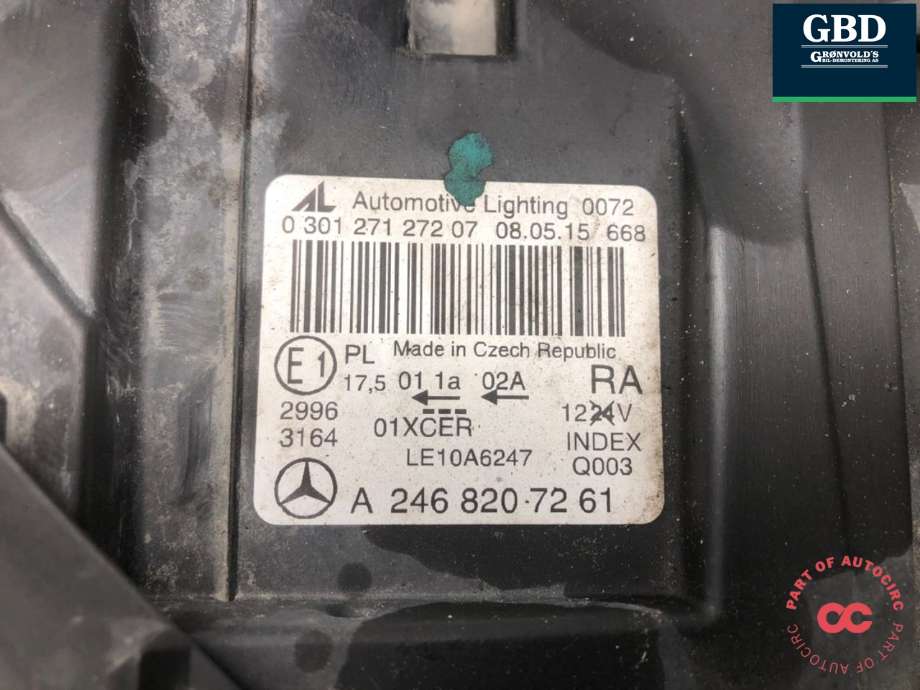 Frontlykt høyre xenon til Mercedes B-Klasse, electric drive 2014-2018 (W242) (W242) (A 246 820 02 39|A 246 820 72 61|)