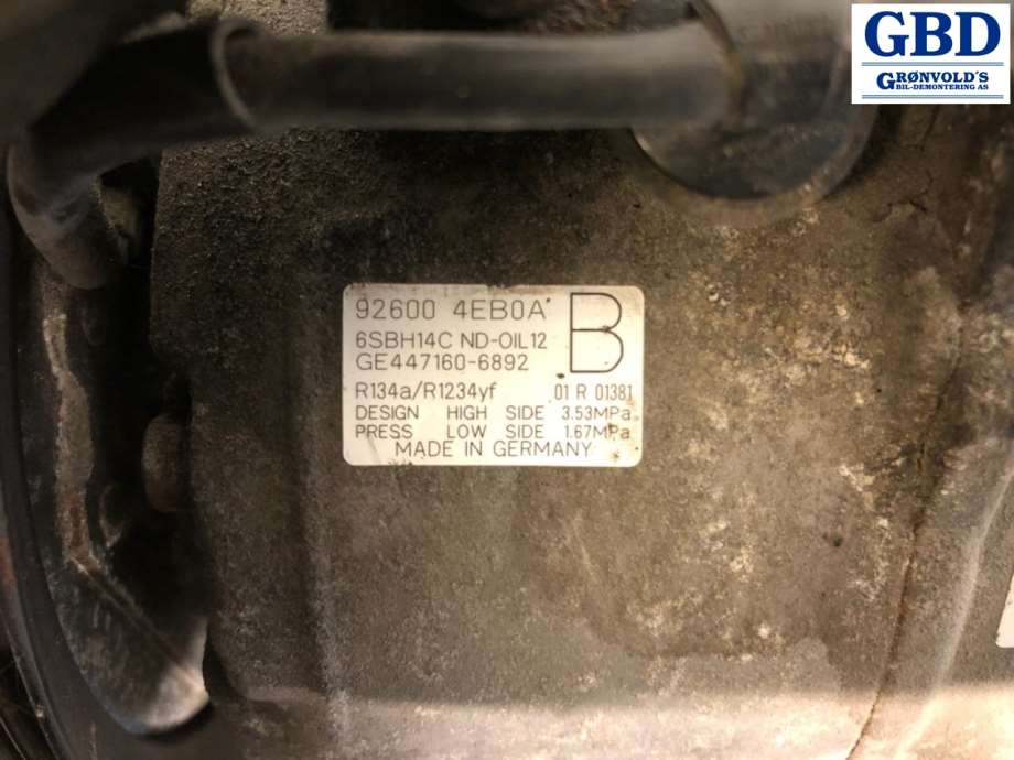 Nissan Qashqai, 2014-2021 (Type II) (926004EB0A|6SBH14C 4EB0A|GE447160-6892)