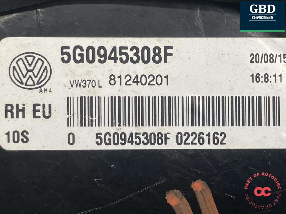 Baklykt høyre indre til VW e-Golf 2014-2017 (Fase 1) (5G0 945 308 F|81240201|0226162)