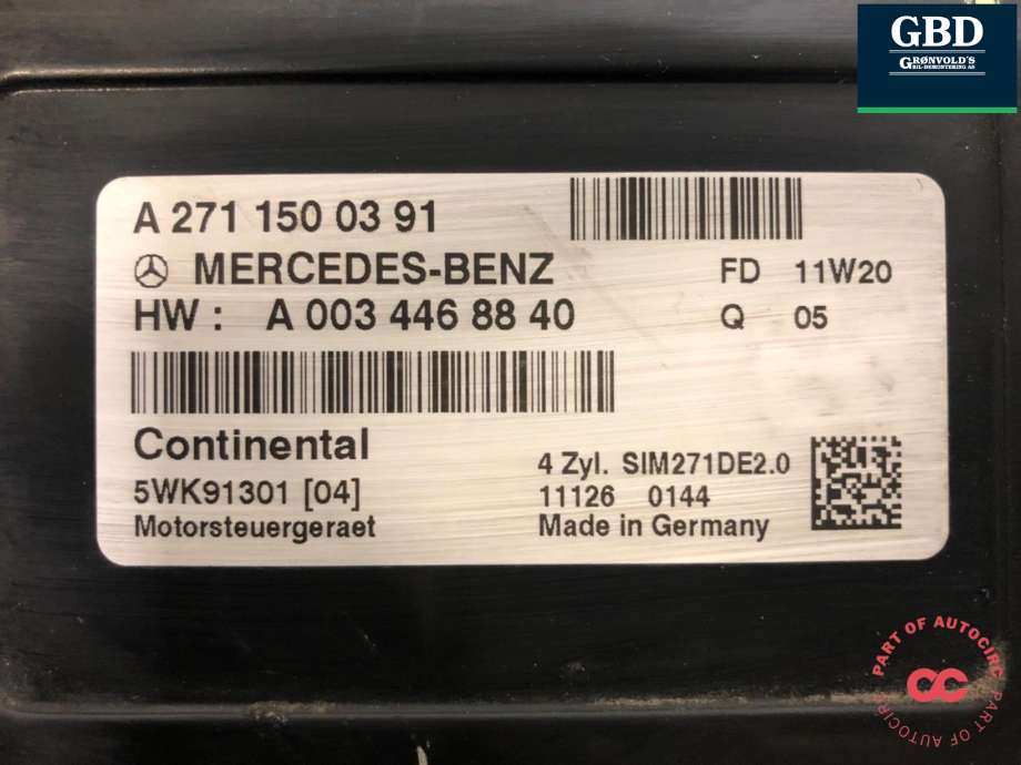 Styreenhet motor til Mercedes E-Klasse, Coupe/Cab 2009-2013 (Fase 1) (C207) (C207) (A 271 150 03 91|A 271 150 03 91 80|)