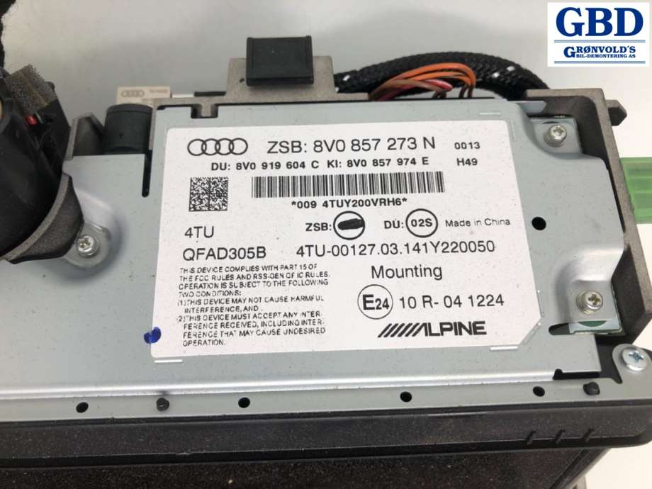 Audi A3, 2012-2016 (Type III, Fase 1) (8V0 857 273 N)