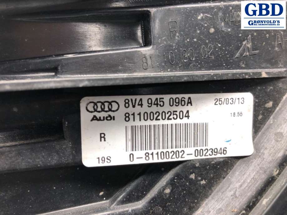 Audi A3, 2012-2016 (Type III, Fase 1) (8V4 945 096 D|8V4 945 096 A)