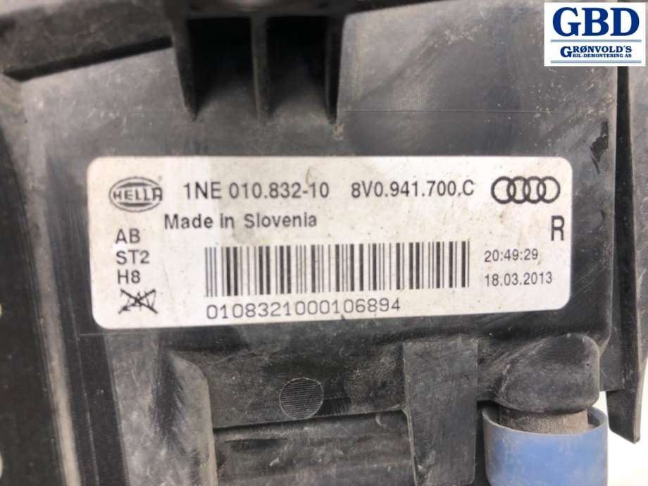 Audi A3, 2012-2016 (Type III, Fase 1) (8V0 941 700 H|8V0 941 700 C)