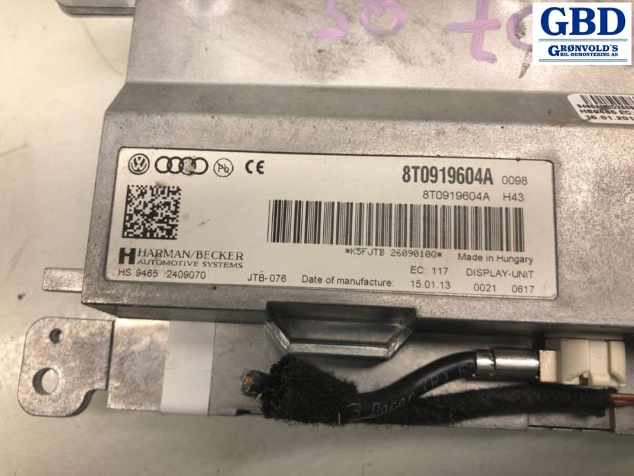 Audi Q5, 2012-2017 (Type I, Fase 2) (8T0 919 604 B|8T0 919 604 A)