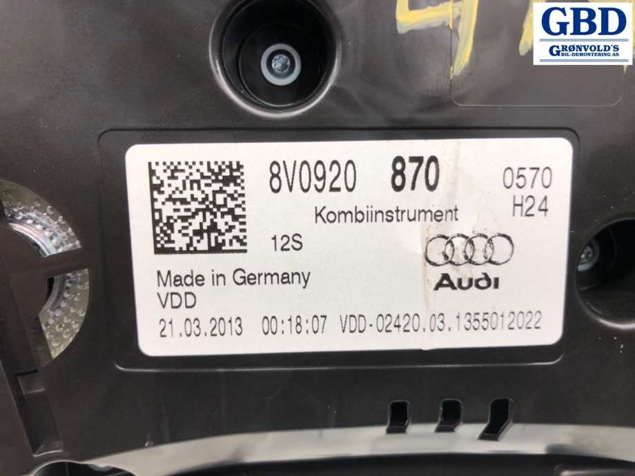 Audi A3, 2012-2016 (Type III, Fase 1) (8V0 920 870)