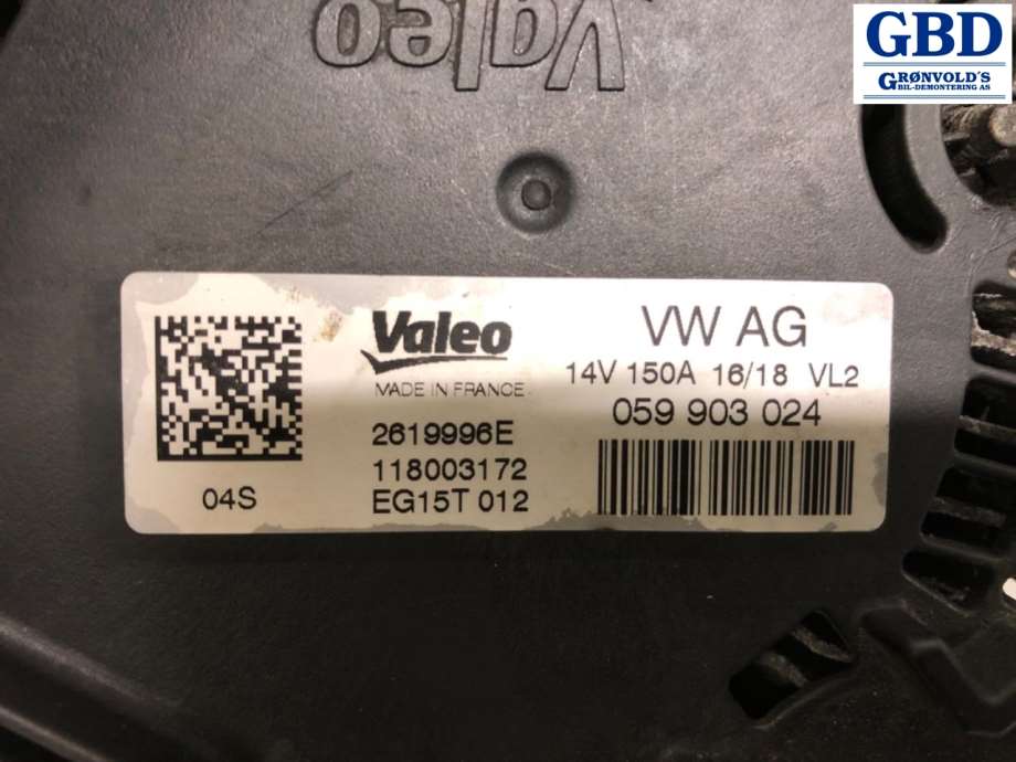 Audi A4, 2015-2019 (Type V, Fase 1) (B9) (VALEO|059 903 024 G|059 903 024|2619996E)