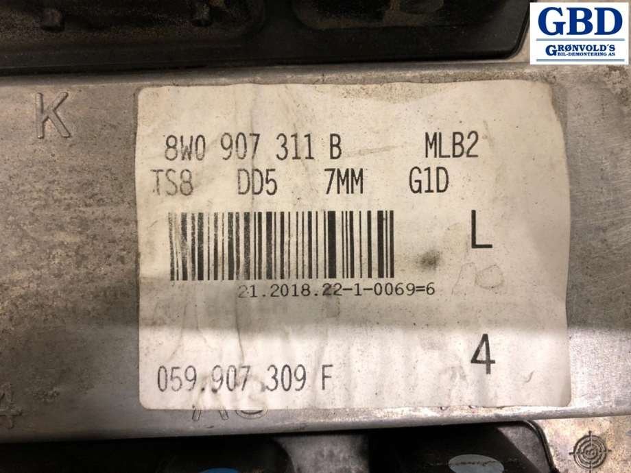 Audi A4, 2015-2019 (Type V, Fase 1) (B9) (8W0 907 311 B|059 907 309 F)