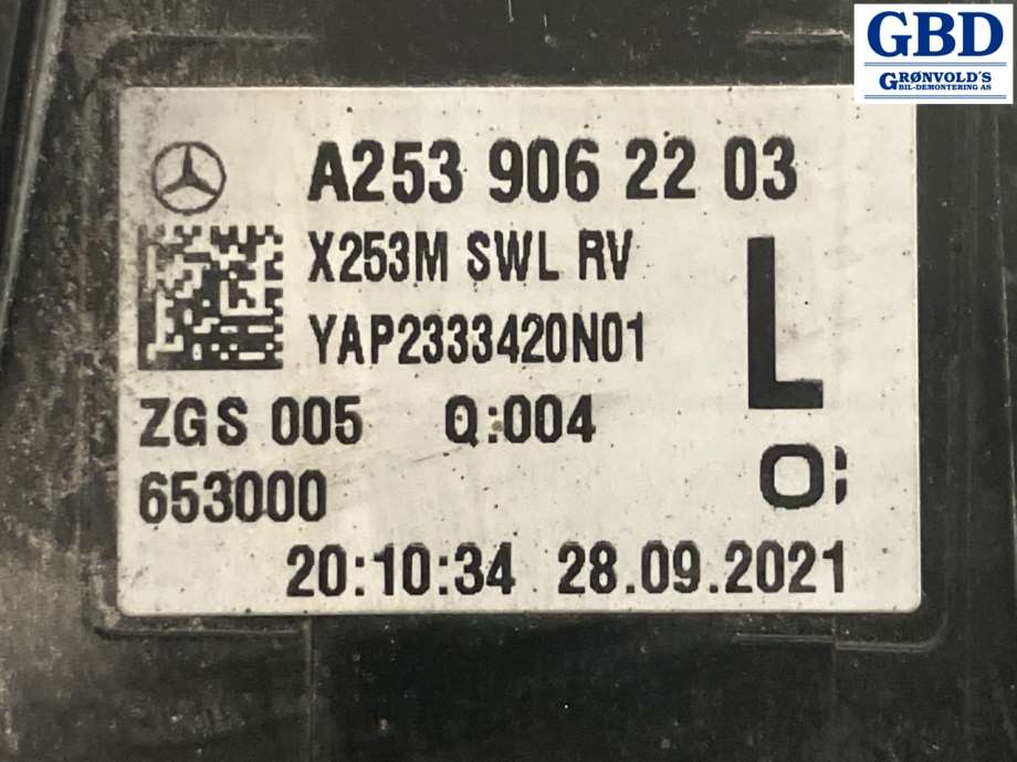 Mercedes GLC, 2015-2022 (X253) (A 253 906 22 03)