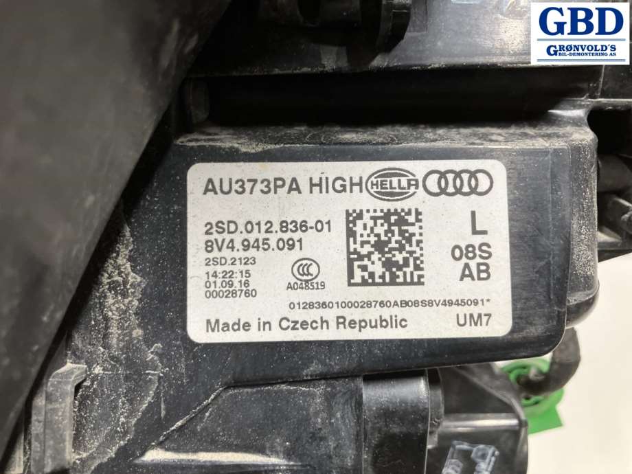 Audi A3, 2016-2020 (Type III, Fase 2) (8V4 945 091 B|8V4 945 091)