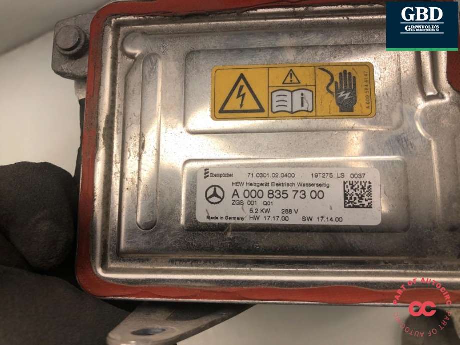 Varmeapparat PTC-heater til Mercedes EQC 2019-->>  (A 167 835 42 00|A 000 835 73 00|A0009357300)