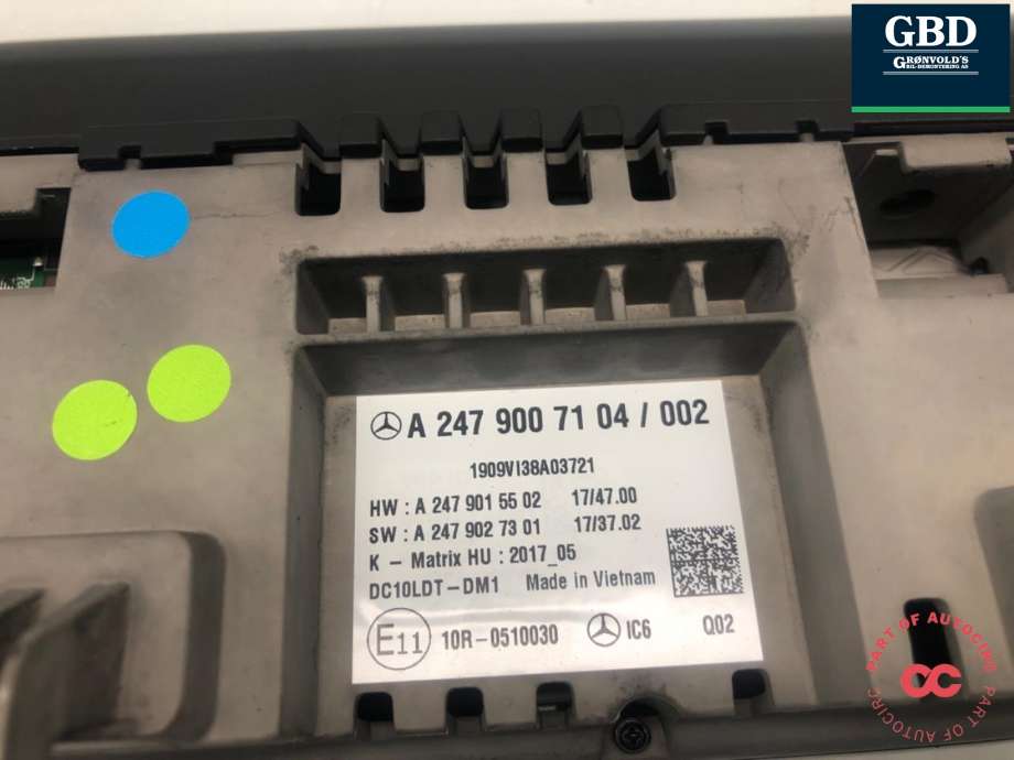 Instrumentpanel til Mercedes EQC 2019-->>  (A 247 900 82 11|A 247 900 71 04|)
