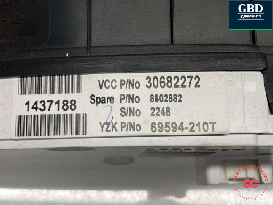 Instrumentpanel til Volvo V70 2005-2007 (Type II, Fase 2)  (36050524|30682272|)