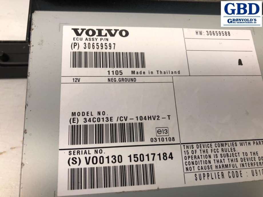 Volvo XC60, 2008-2013 (Type I, Fase 1) (36003216|34C013E)