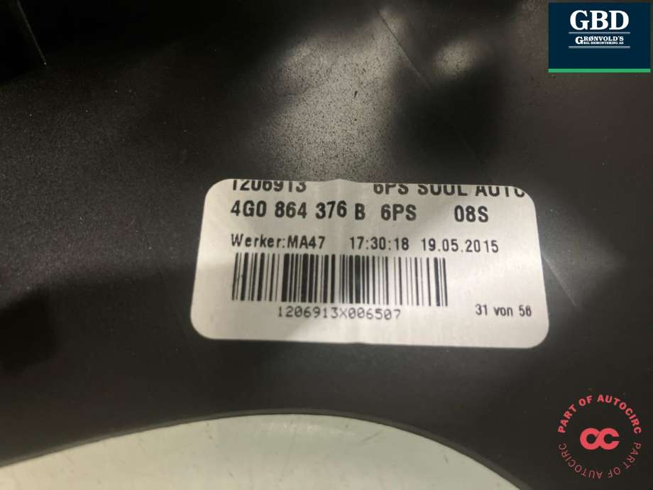 Varmeapparat betjening bak til Audi RS6 2013-2018  (4G0 919 158 R|4G0 964 376 B| 4G0 919 565|)