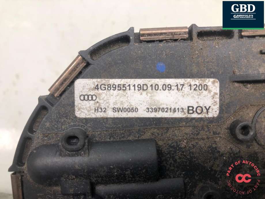 Viskermotor frontrute komplett m/overføring til Audi A7 2010-2014 (Type I, Fase 1)  (4G1 955 023 C|4G8 955 119 D|4G8 955 023 F)