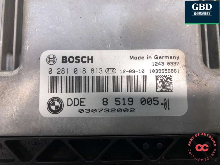 Styreenhet motor til BMW X1 2009-2015 (E84) (E84) (13 61 8 580 307|DDE 8 519 005-01|)