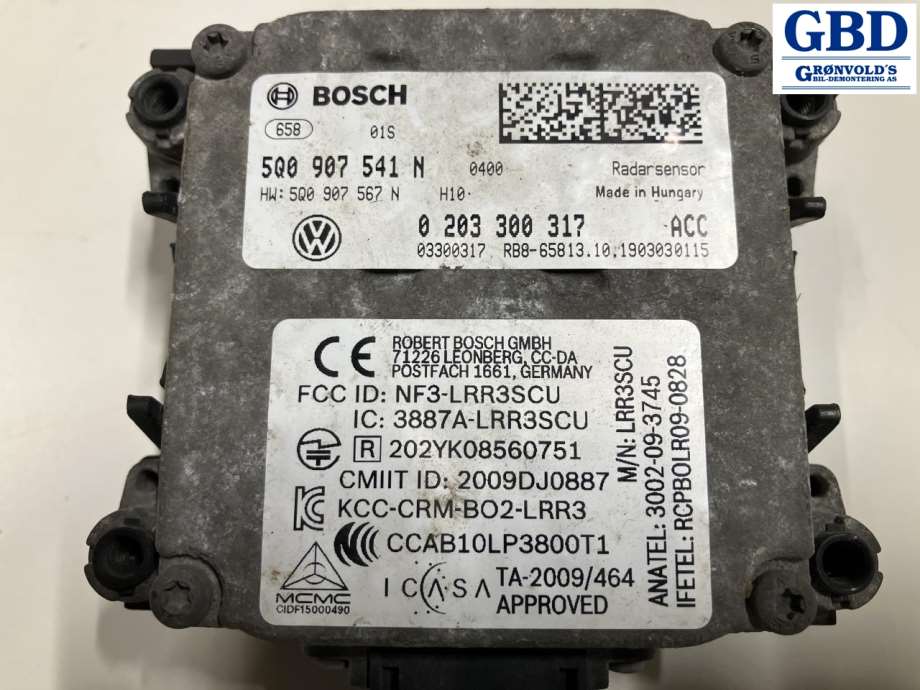 Audi A3, 2016-2020 (Type III, Fase 2) (5Q0 907 541 N)