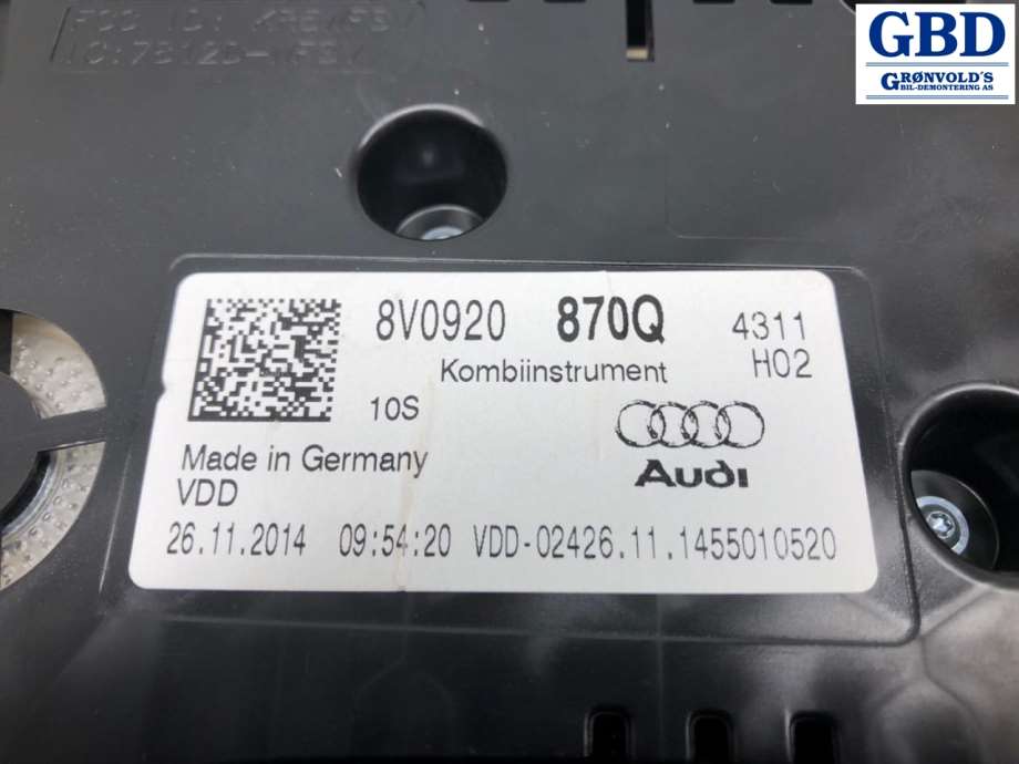 Audi A3, 2012-2016 (Type III, Fase 1) (8V0 920 870 Q)