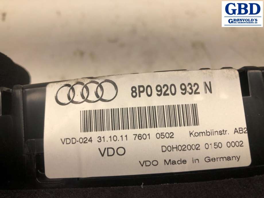 Audi A3, 2009-2012 (Type II, Fase 2) (8P0 920 932 N|8P0 920 932 NX)