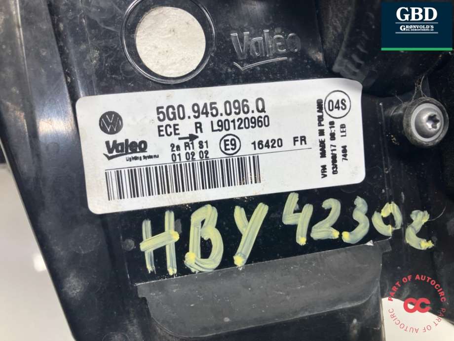 VW Golf VII, 2017-2020 (Fase 2) (5G0 945 096 Q)