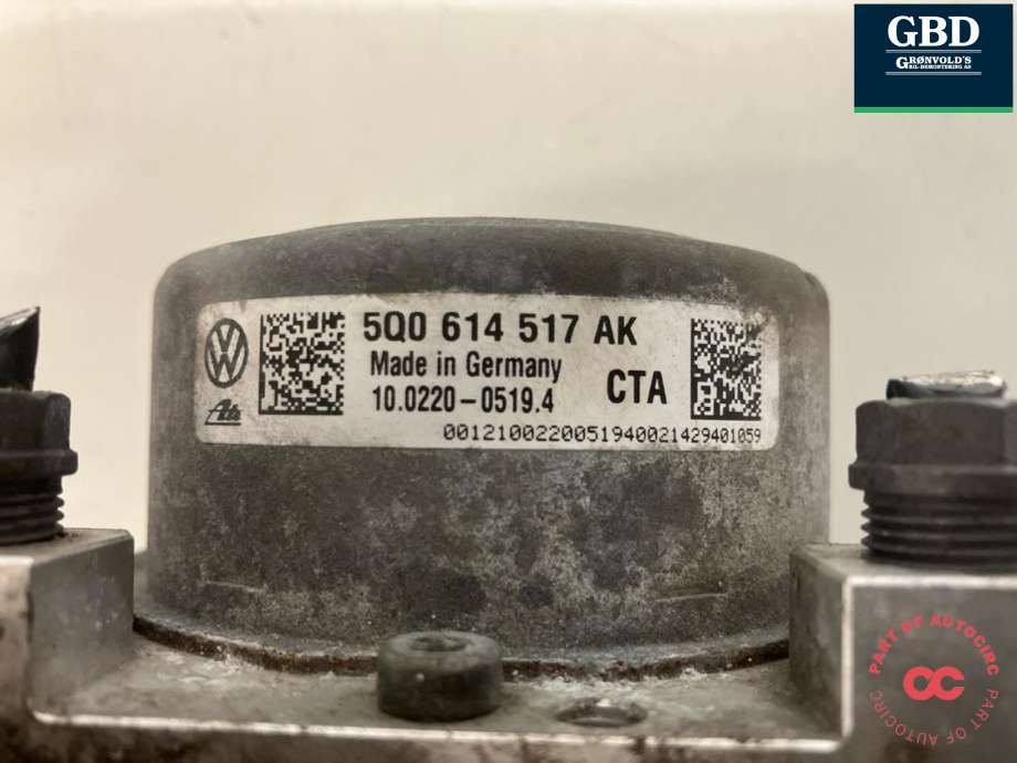 ABS sentral til VW e-Golf 2014-2017 (Fase 1) (5Q0 614 517 AL|5Q0 614 517 AK|5Q0 907 379 AE)