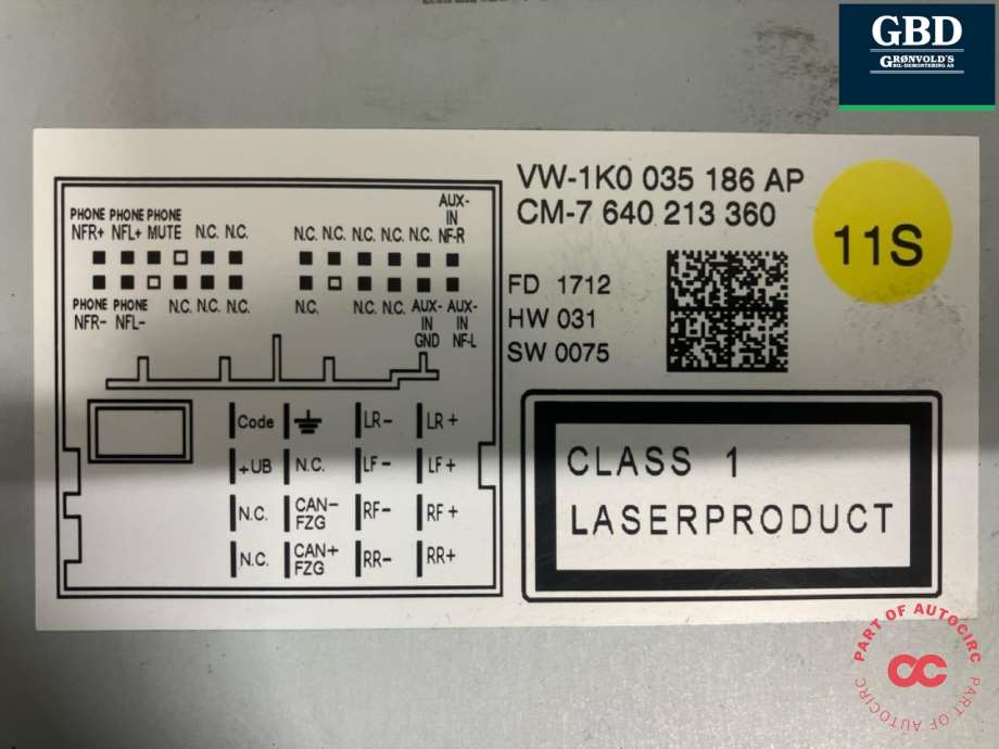 VW Golf VI, 2008-2012 (1K0 057 187 BX|1K0 035 186 AP)