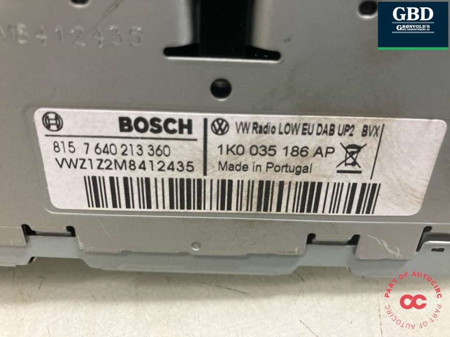 VW Golf VI, 2008-2012 (1K0 057 187 BX|1K0 035 186 AP)