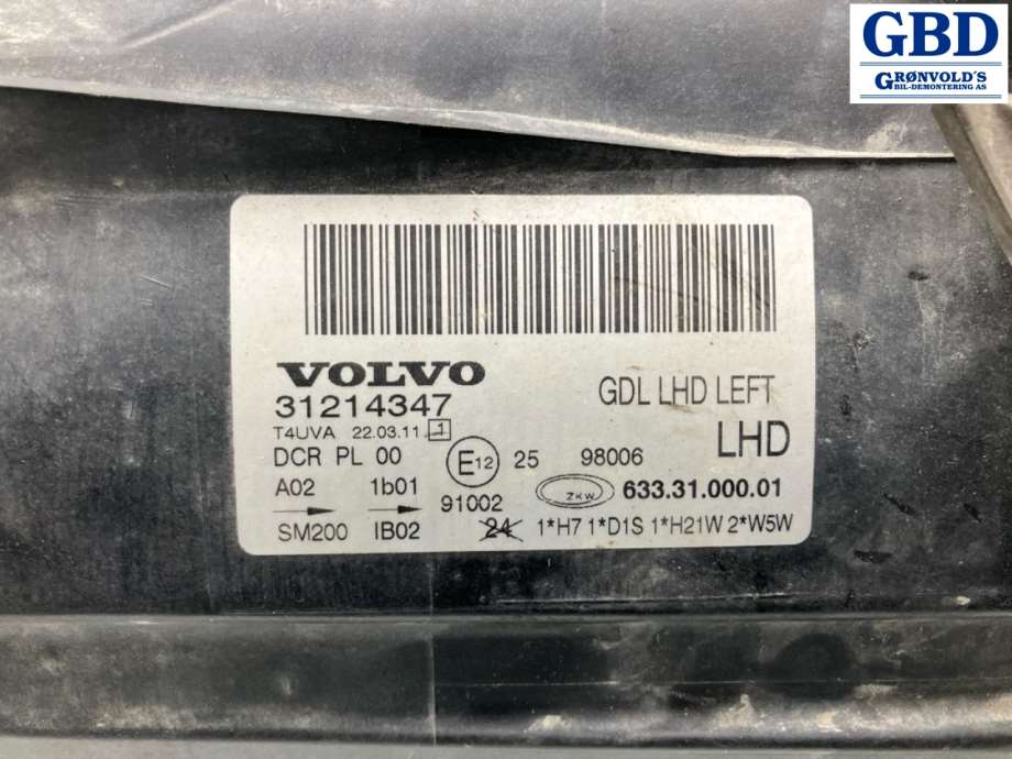 Volvo V70, 2007-2013 (Type III, Fase 1) (31353538)