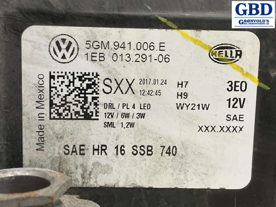 VW e-Golf, 2017-2020 (Fase 2) (5GM 941 006 E)